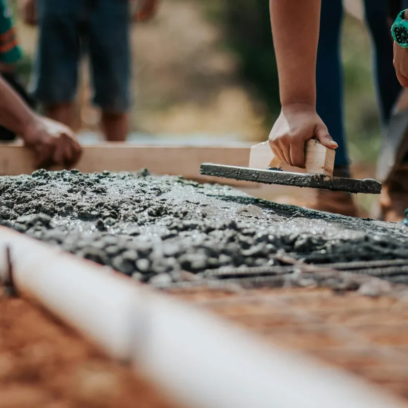 concrete cement laying